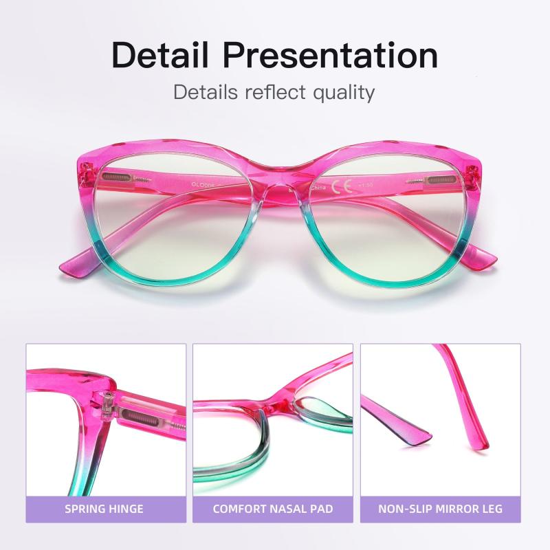 3Pack Cat Eye Reading Glasses Spring Hinges Women