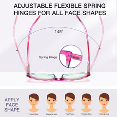 3Pack Cat Eye Reading Glasses Spring Hinges Women