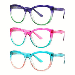 3Pack Cat Eye Reading Glasses Spring Hinges Women