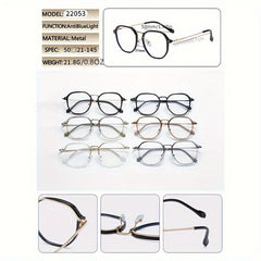 Round Frame Metal Anti Glasses Funky Glasses for Daily Use