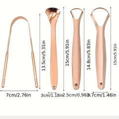4pcs Tongue Scraper Stainless Steel Cleaners Mental Tools Adults
