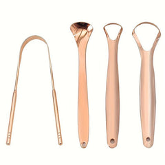 4pcs Tongue Scraper Stainless Steel Cleaners Mental Tools Adults