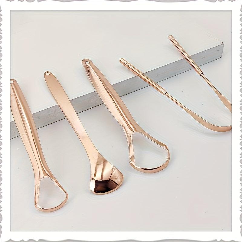 4pcs Tongue Scraper Stainless Steel Cleaners Mental Tools Adults
