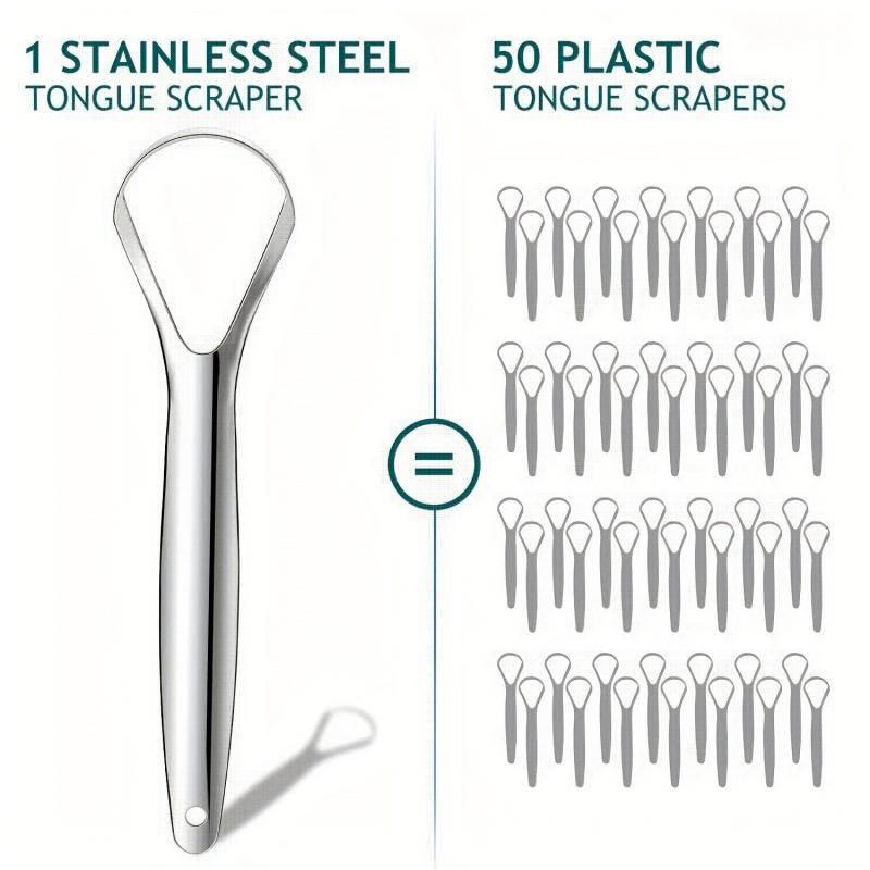 2pcs Tongue Scraper Reduce Bad Breath Stainless Steel Tongue Cleaners
