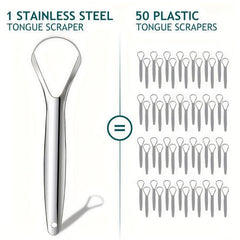 2pcs Tongue Scraper Reduce Bad Breath Stainless Steel Tongue Cleaners