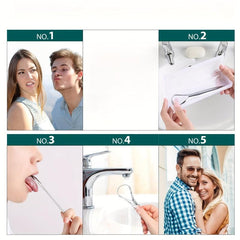 2pcs Tongue Scraper Reduce Bad Breath Stainless Steel Tongue Cleaners