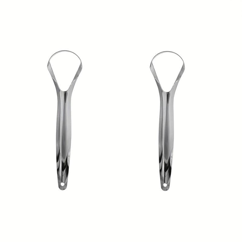 2pcs Tongue Scraper Reduce Bad Breath Stainless Steel Tongue Cleaners