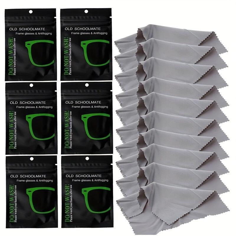 10pcs Microfiber Anti Fog Wipes for Glasses Reusable Blur Textured Cloth