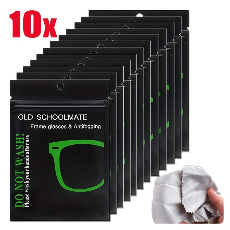 10pcs Microfiber Anti Fog Wipes for Glasses Reusable Blur Textured Cloth