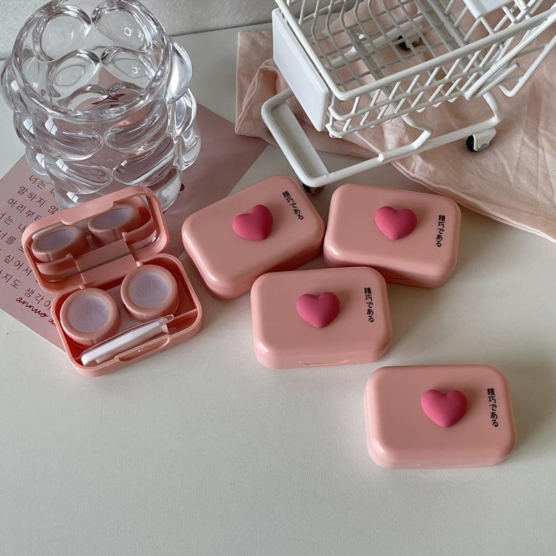 Smooth Candy Pink Tweezers Lenses Case Portable Container Travel Case