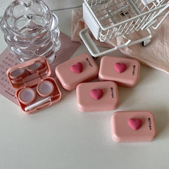 Smooth Candy Pink Tweezers Lenses Case Portable Container Travel Case
