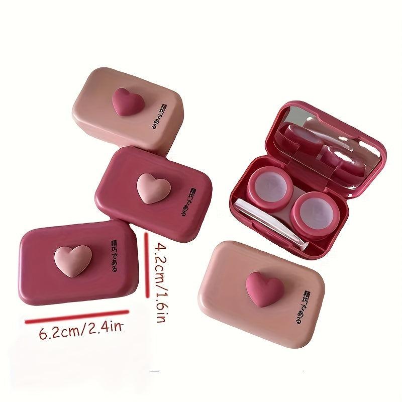 Smooth Candy Pink Tweezers Lenses Case Portable Container Travel Case