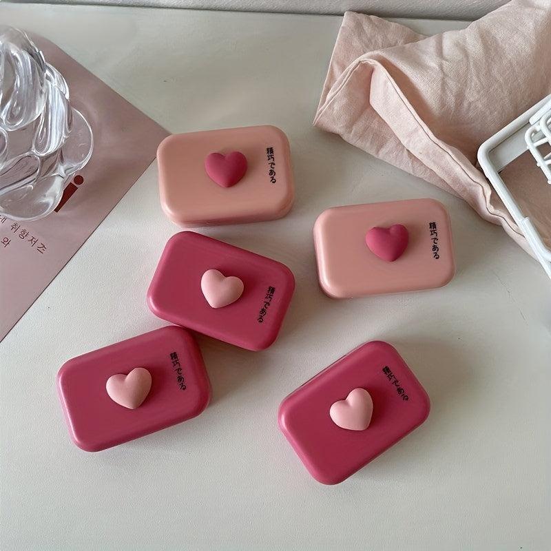 Smooth Candy Pink Tweezers Lenses Case Portable Container Travel Case
