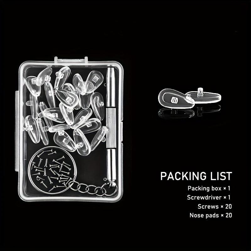10 Pairs Air Cushion Silicone Nose Pads Repair Tool Set w/ Screws & Screwdriver