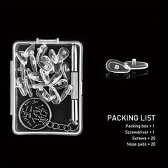 10 Pairs Air Cushion Silicone Nose Pads Repair Tool Set w/ Screws & Screwdriver