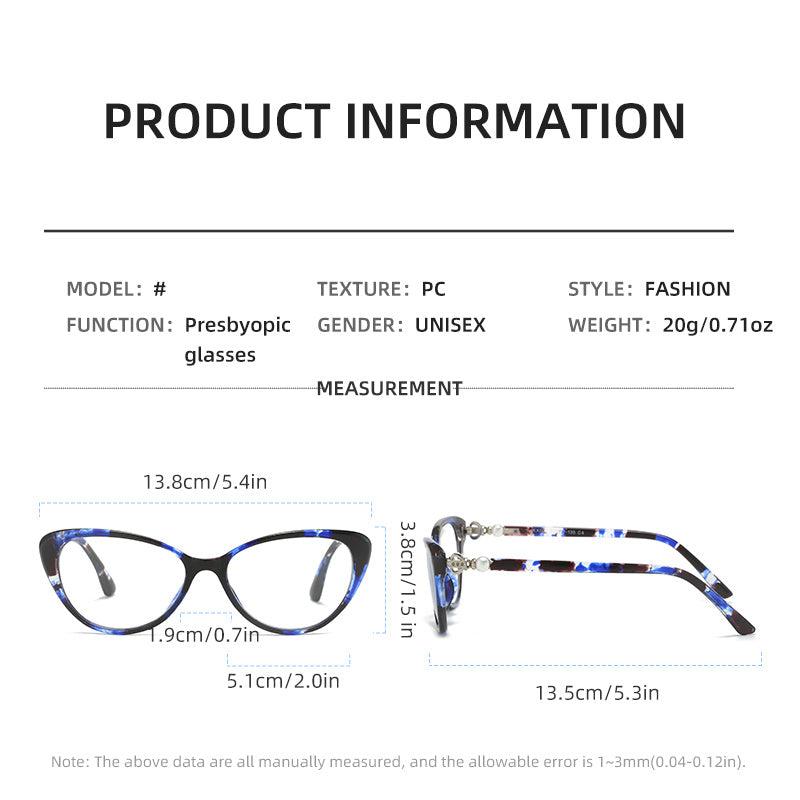 Pearl Butterfly Lens Light Blocking Reading Glasses