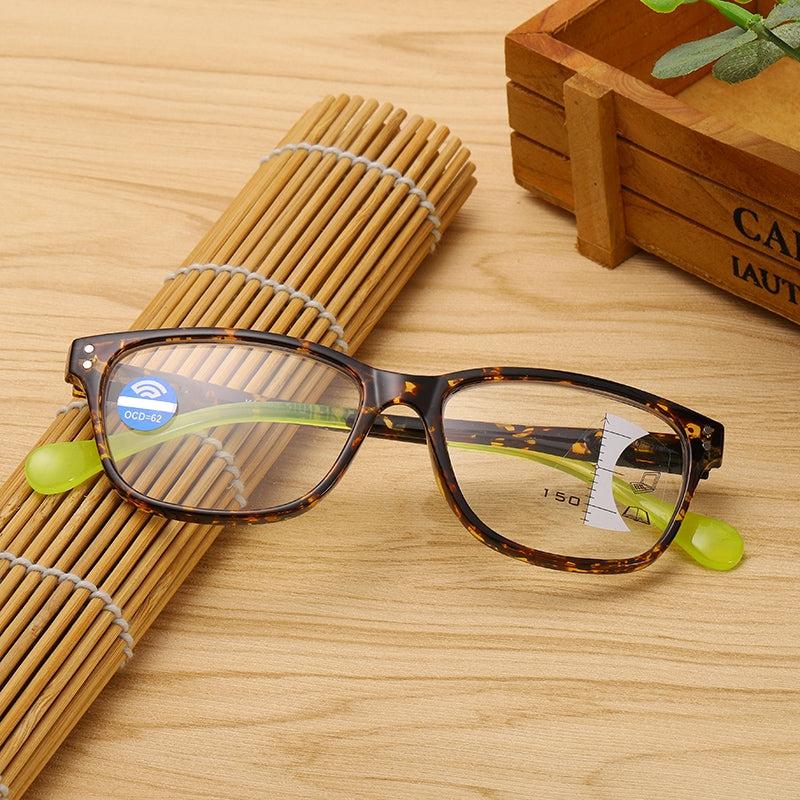 Progressive Multifocus Rectangular Reading Glasses Unisex