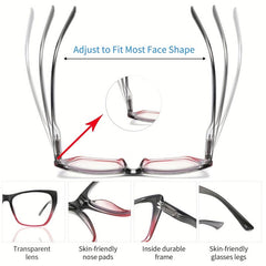 4pcs Anti Light Glasses Butterfly Frame Spring Hinge Reader Anti glare