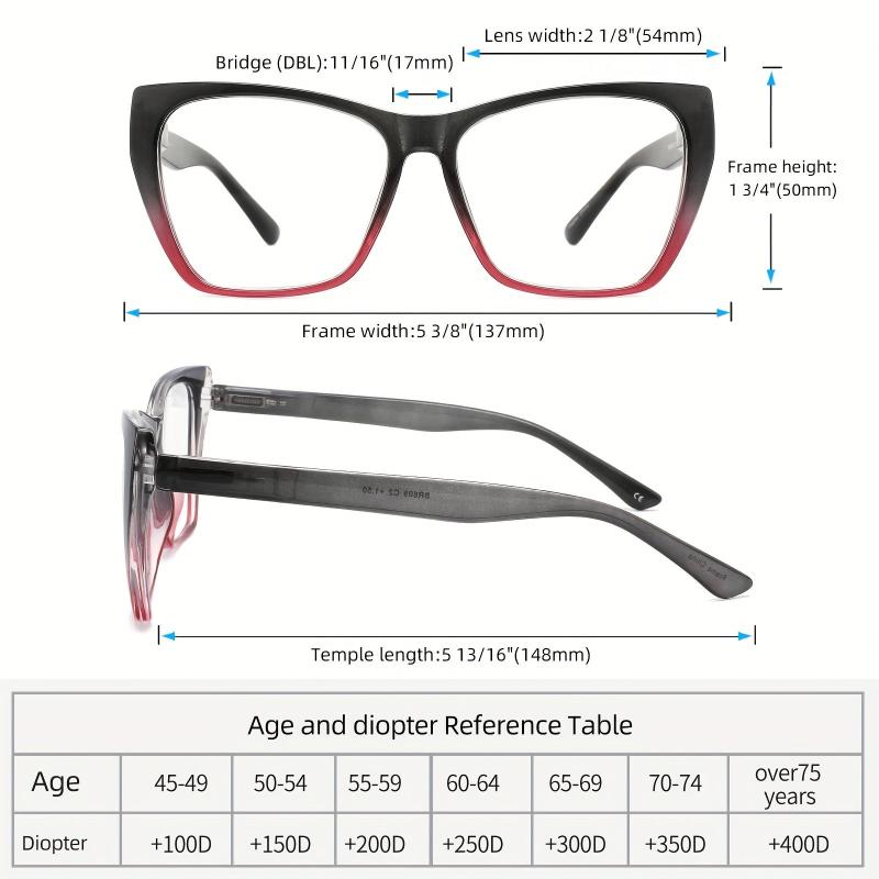 4pcs Anti Light Glasses Butterfly Frame Spring Hinge Reader Anti glare