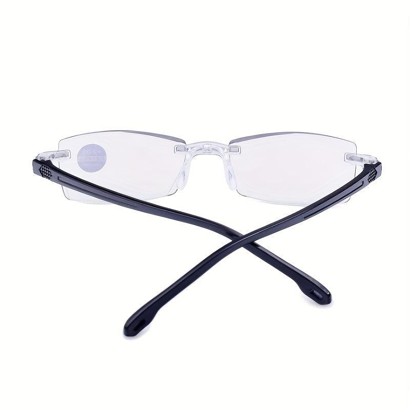 Light Blocking Reading Glasses Shell Oval Plastic Frameless Comfortable Wear