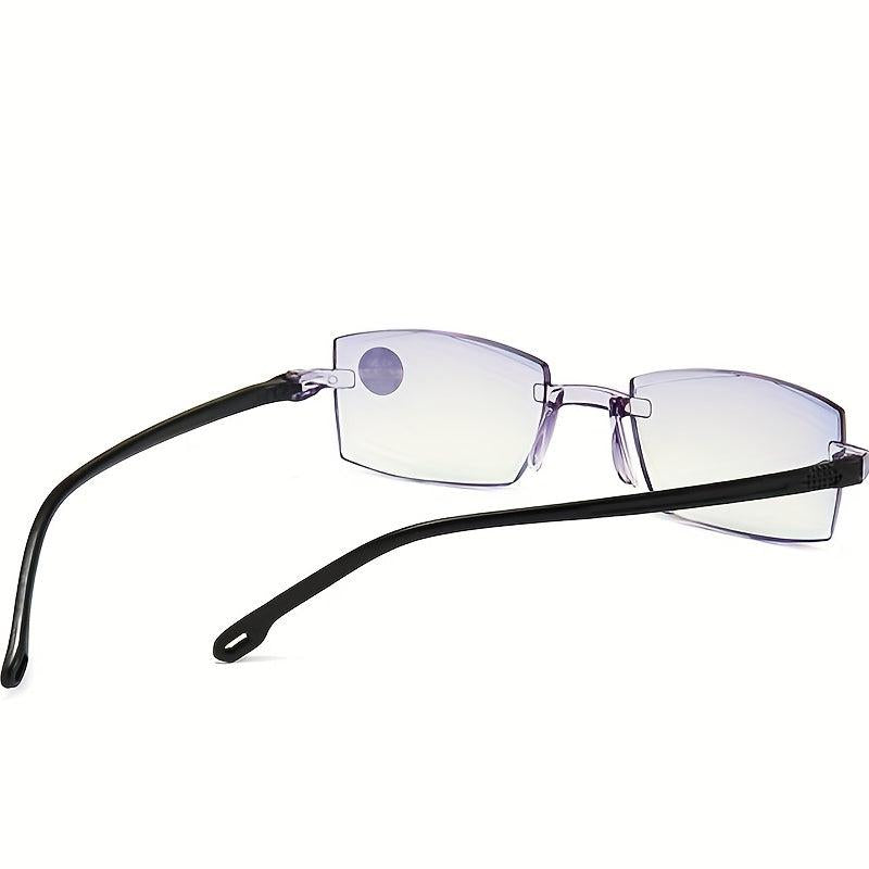 Light Blocking Reading Glasses Shell Oval Plastic Frameless Comfortable Wear