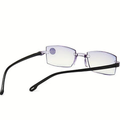 Light Blocking Reading Glasses Shell Oval Plastic Frameless Comfortable Wear