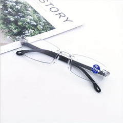 Light Blocking Reading Glasses Shell Oval Plastic Frameless Comfortable Wear