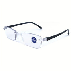 Light Blocking Reading Glasses Shell Oval Plastic Frameless Comfortable Wear