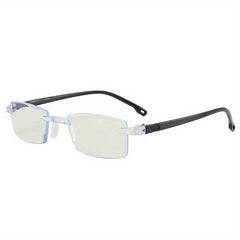 Light Blocking Reading Glasses Shell Oval Plastic Frameless Comfortable Wear