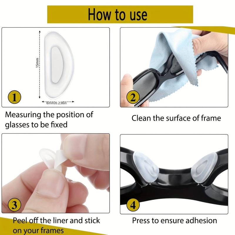 10Pairs Silicone Adhesive Glasses Nose Pads Non Slip Relieve Stress For Glasses