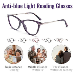 Women's Anti Light Reading Glasses with Tr90 Frame & Metal Spring Hinge