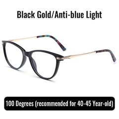 Women's Anti Light Reading Glasses with Tr90 Frame & Metal Spring Hinge
