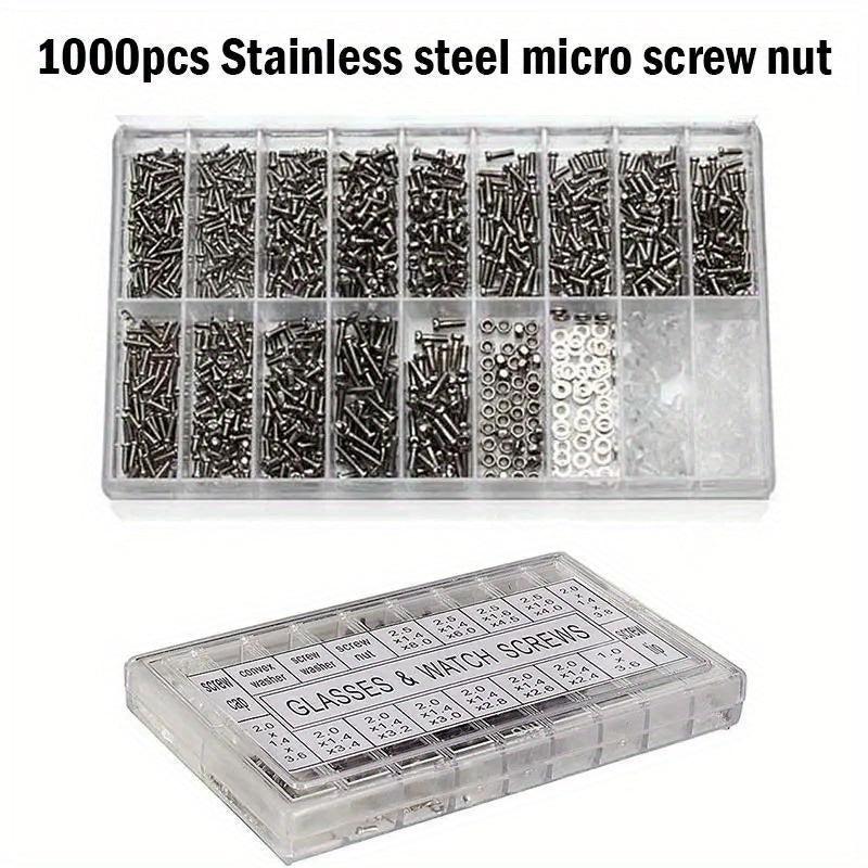 1000 Pcs Eyeglasses Screw Set Nose Bridge Support Leg Nuts Rimless Spacer Cap