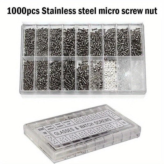 1000 Pcs Eyeglasses Screw Set Nose Bridge Support Leg Nuts Rimless Spacer Cap