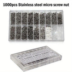 1000 Pcs Eyeglasses Screw Set Nose Bridge Support Leg Nuts Rimless Spacer Cap