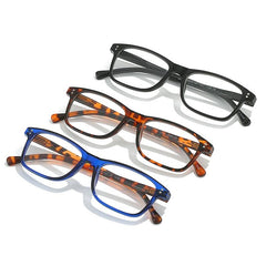 Readers Spring Hinge Squared Frame Glasses For Men And Women