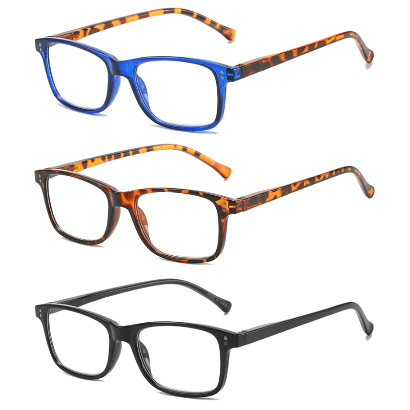Readers Spring Hinge Squared Frame Glasses For Men And Women