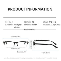 Half Rim Light Blocking Presbyopia Eyeglasses