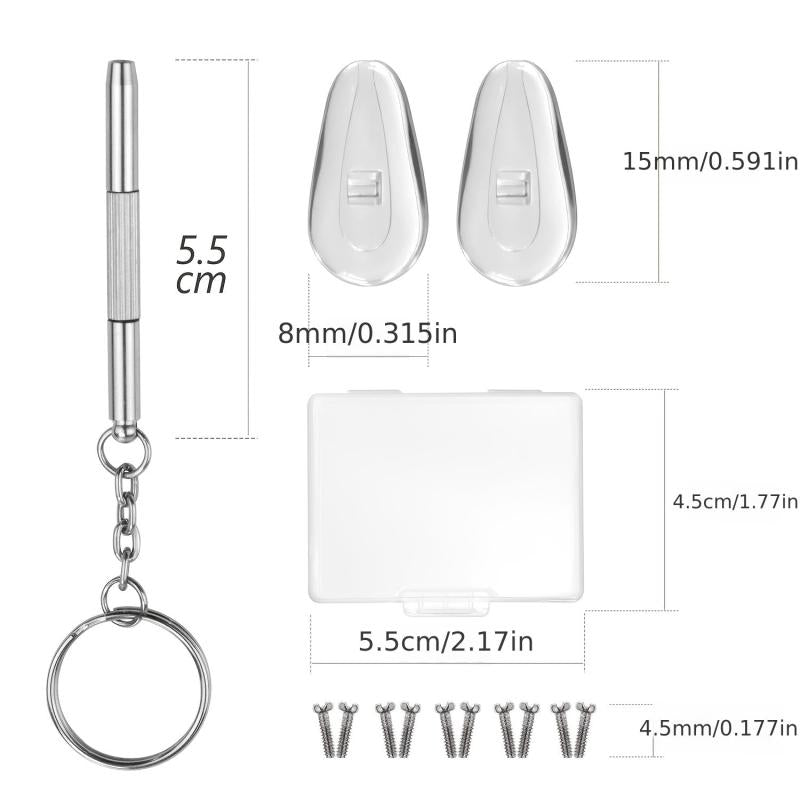 5 Pairs 15mm Soft Silicone Nose Pads Eyeglass Repair Kit