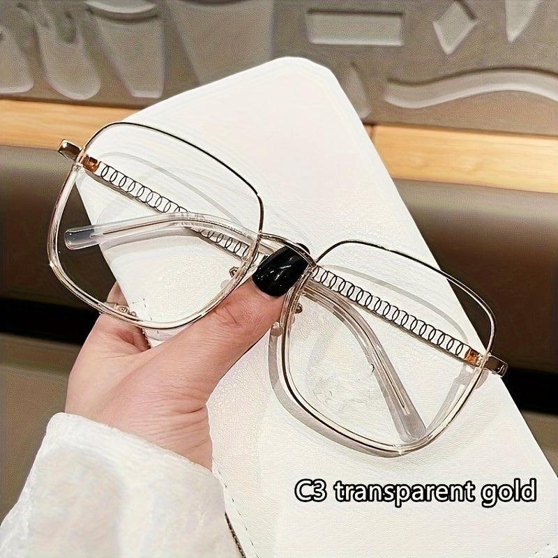 Retro Large Frame Metal Anti Glasses Funky Glasses for Daily Use