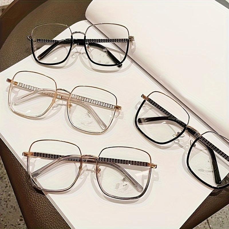 Retro Large Frame Metal Anti Glasses Funky Glasses for Daily Use