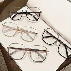 Retro Large Frame Metal Anti Glasses Funky Glasses for Daily Use