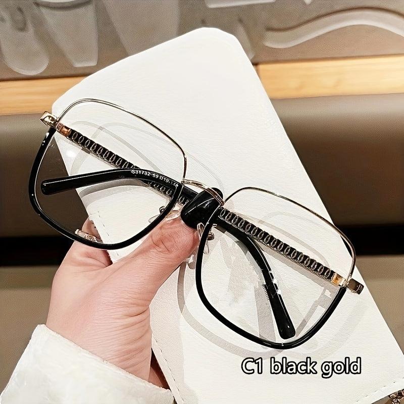 Retro Large Frame Metal Anti Glasses Funky Glasses for Daily Use