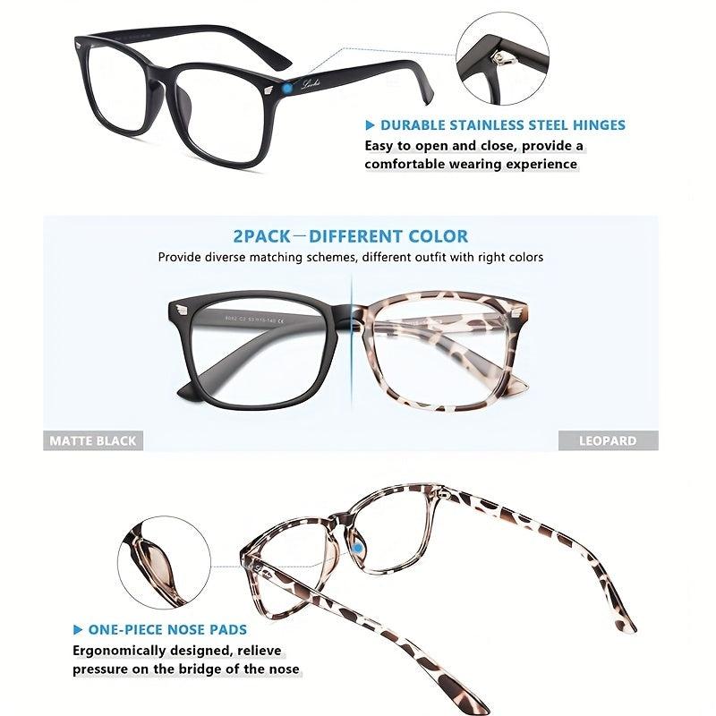 Light Blocking Glasses 2 Pack for Eye Strain & UV Glare Protection