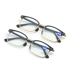 Metal Full Rim Light Blocking Presbyopia Reading Glasses