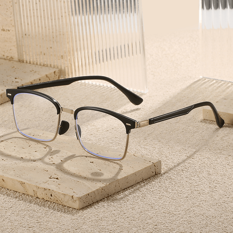 Metal Full Rim Light Blocking Presbyopia Reading Glasses