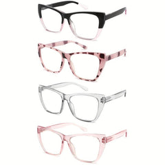 4Pack Light Blocking Glasses Women's Butterfly Frame Computer Readers