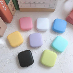 Colorful Lens Case Kit 2Pcs Brighten Look Mirror Durable & Portable