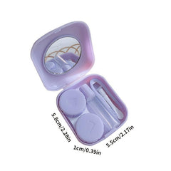 Colorful Lens Case Kit 2Pcs Brighten Look Mirror Durable & Portable