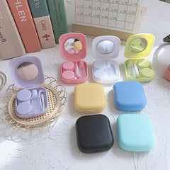 Colorful Lens Case Kit 2Pcs Brighten Look Mirror Durable & Portable